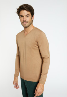 Pull col V en laine mérinos - Badyss 6630