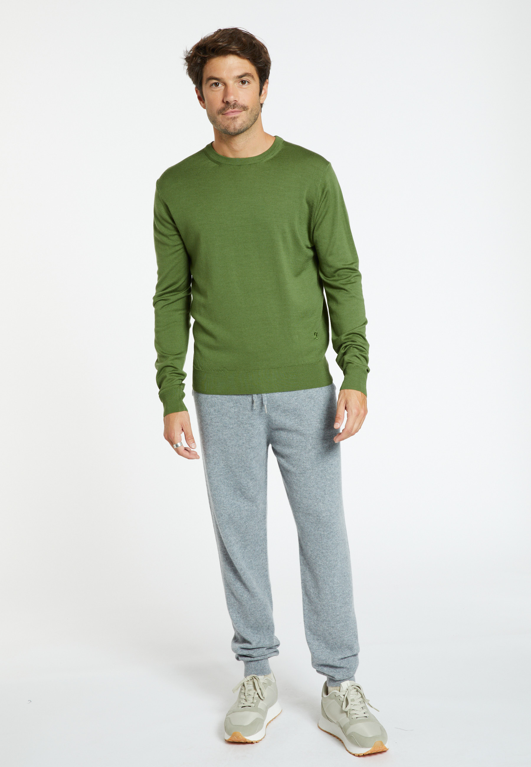 Pull col rond avec logo en laine mérinos - Eddie 8252