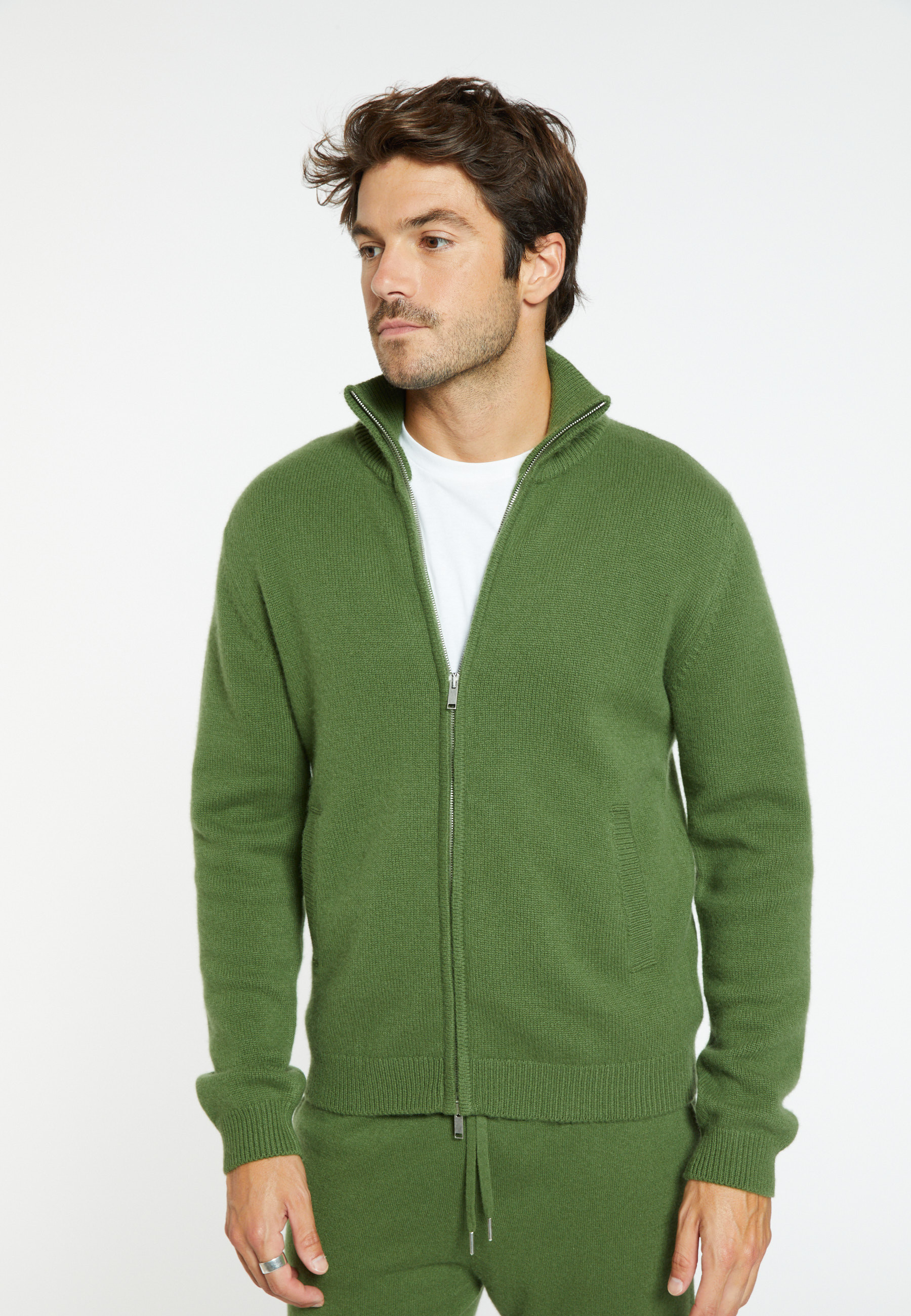 Veste zippée à poches en cachemire 4 fils - Balthazar 8252