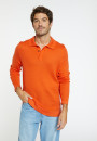 Long-sleeved polo shirt in merino wool - Sidney