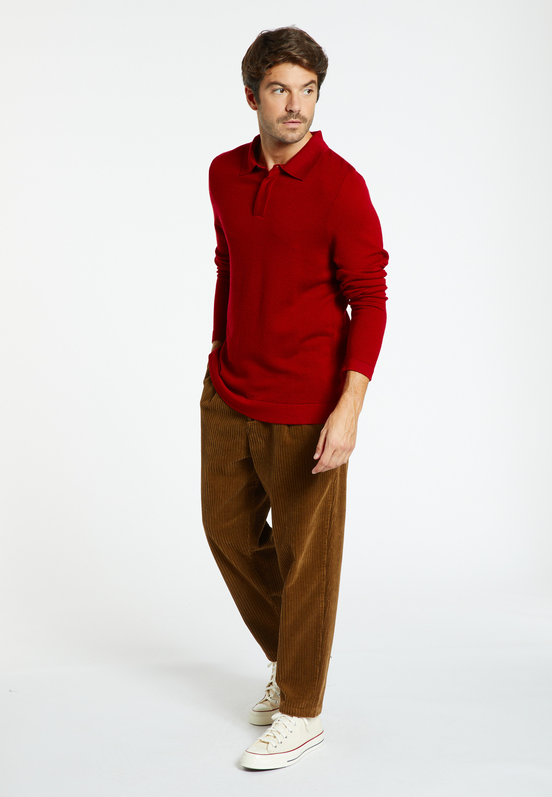 Polo manches longues en laine mérinos - Sidney 8281