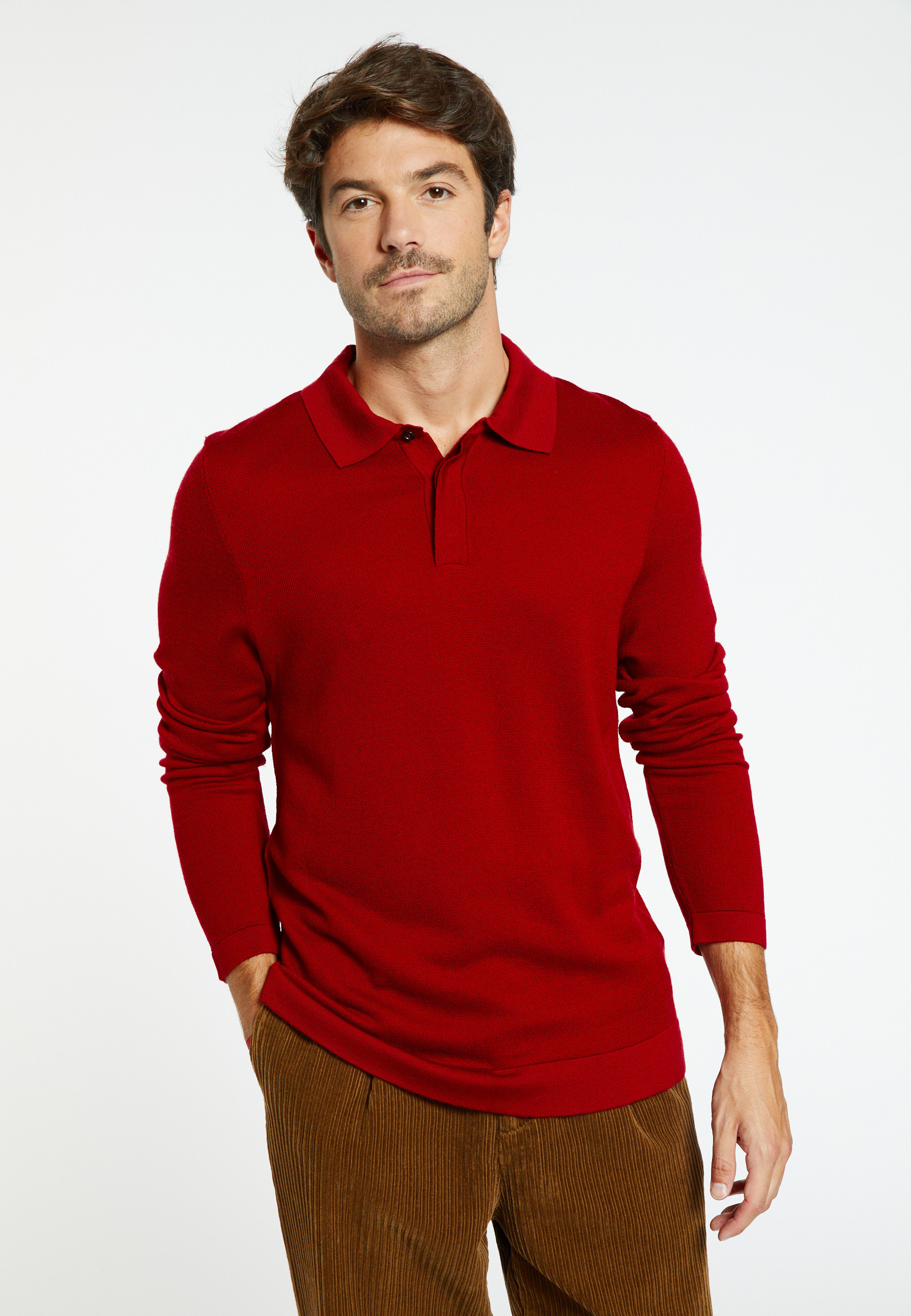 Polo manches longues en laine mérinos - Sidney 8281