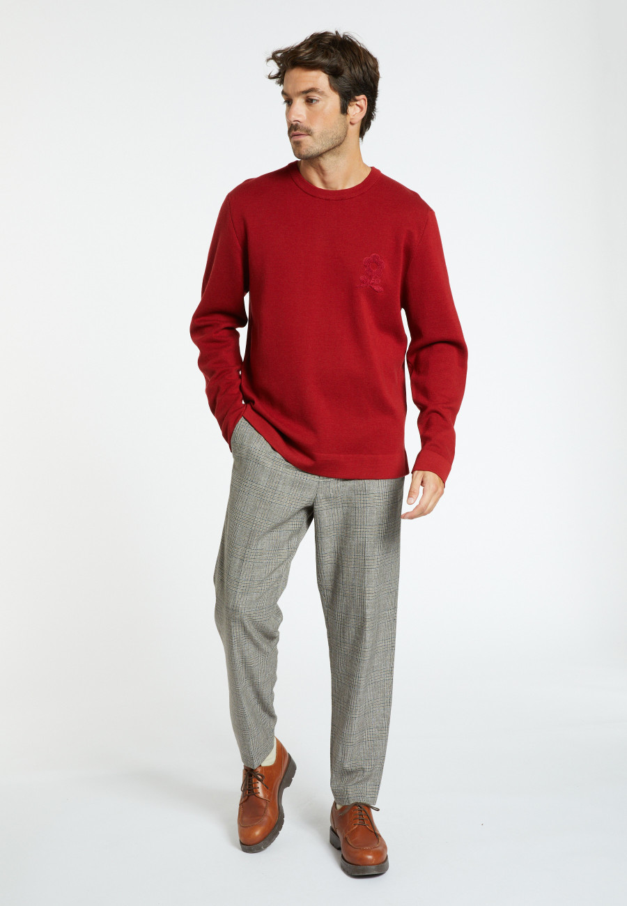 Pull laine mérinos avec logo - Santi 8281