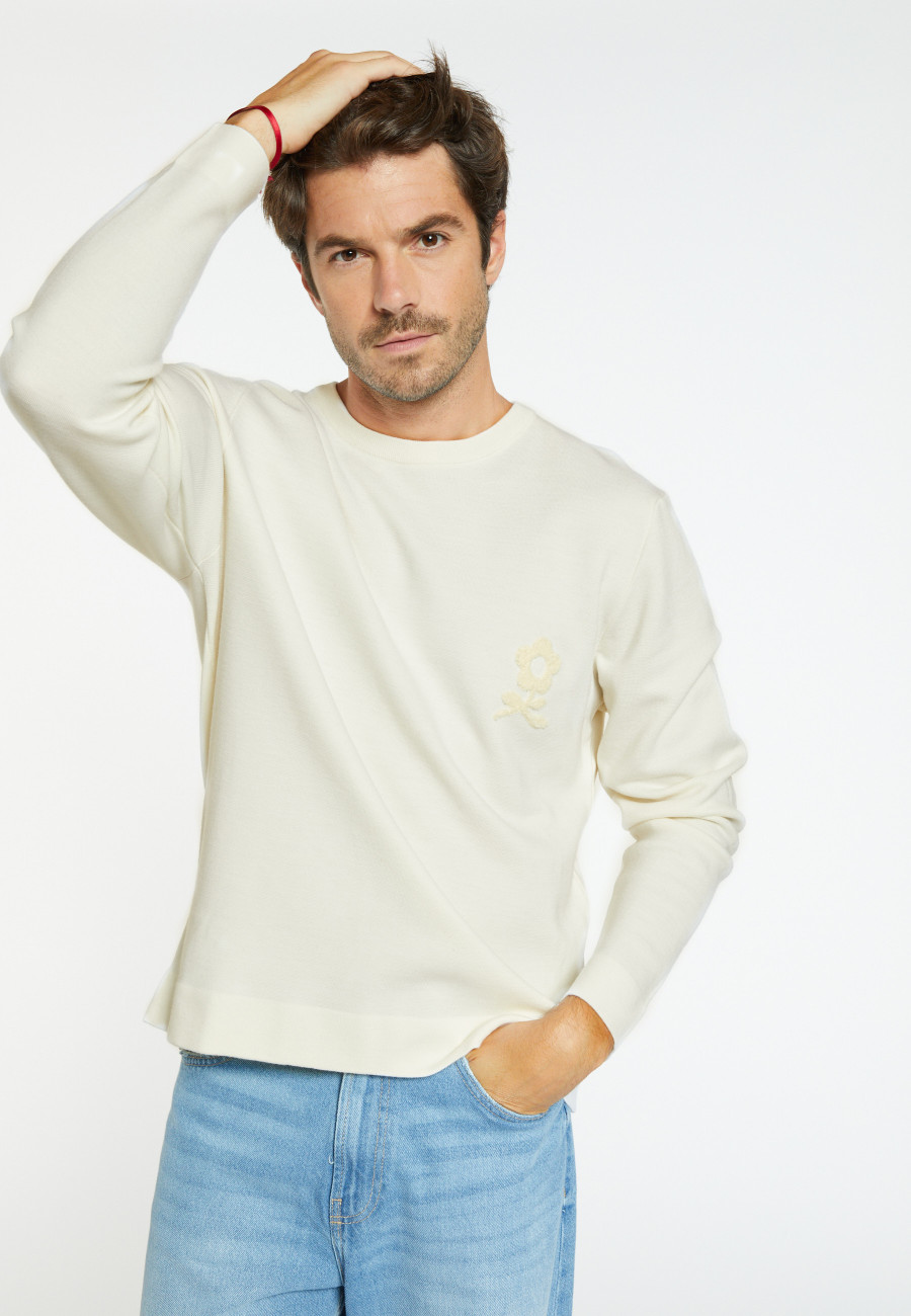 Merino wool sweater with logo - Santi