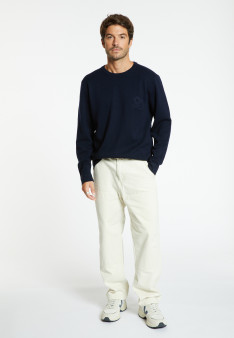 Pull laine mérinos avec logo - Santi 8240