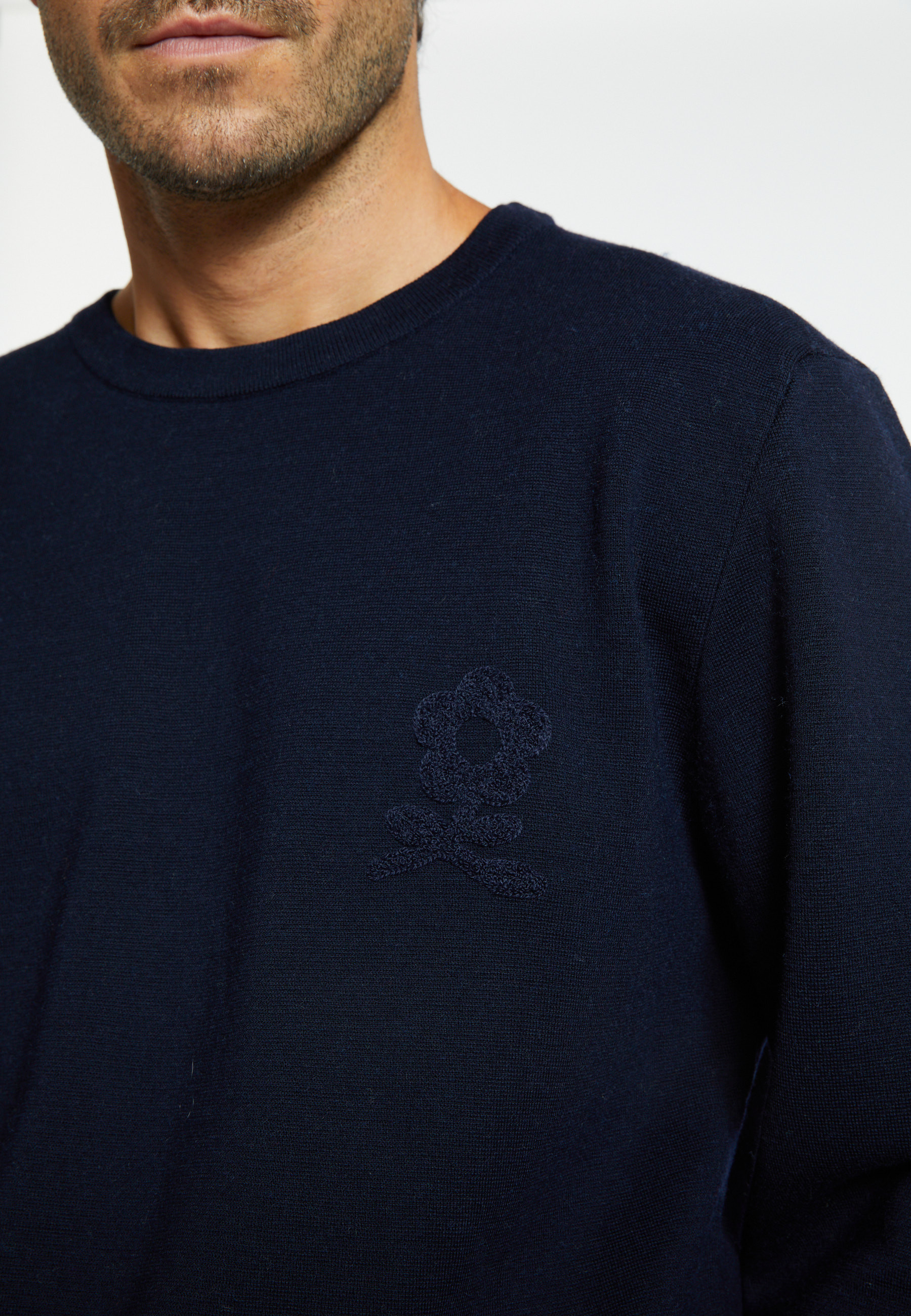 Pull en laine mérinos avec logo - Santi