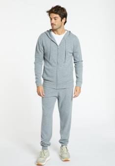 Gilet zippé à capuche en cachemire - Emilien