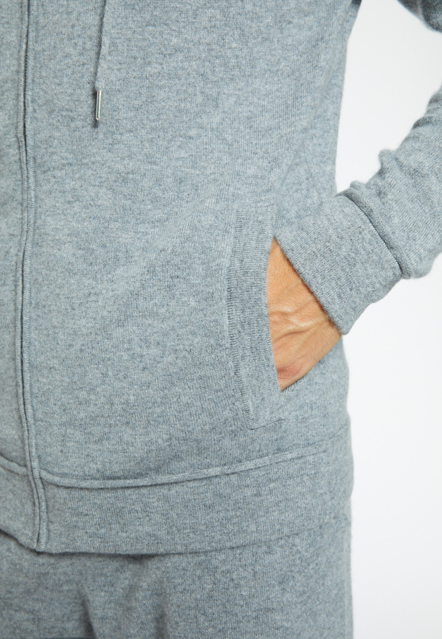 Gilet zippé capuche en cachemire 2 fils - Emilien