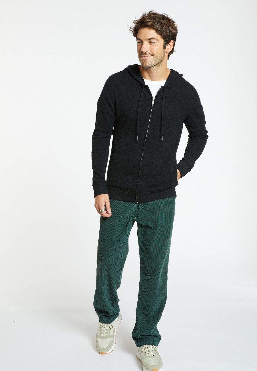 Gilet zippé capuche en cachemire 2 fils - Emilien