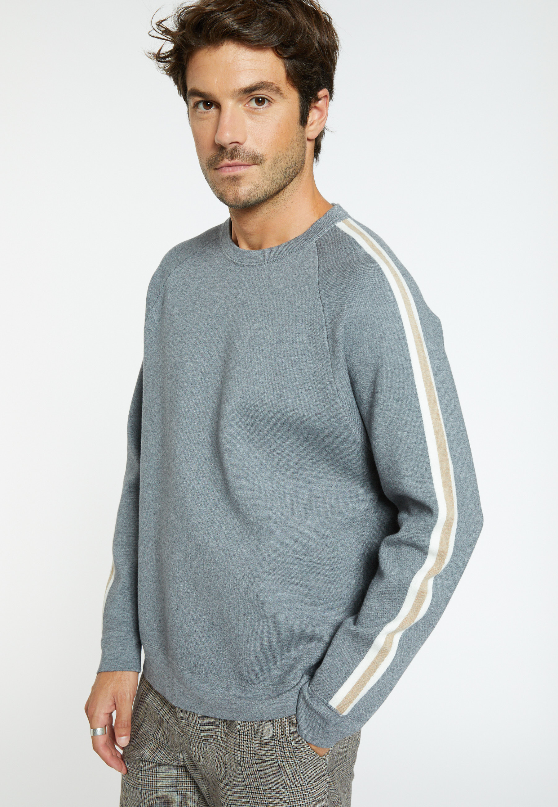 Pull tricolore laine mélangée - Sigur 8335