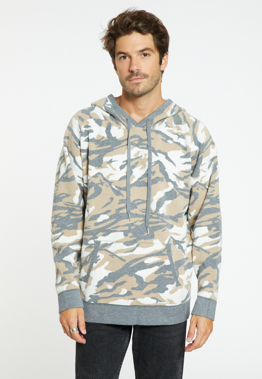 Wool blend graphic hoodie - Steele