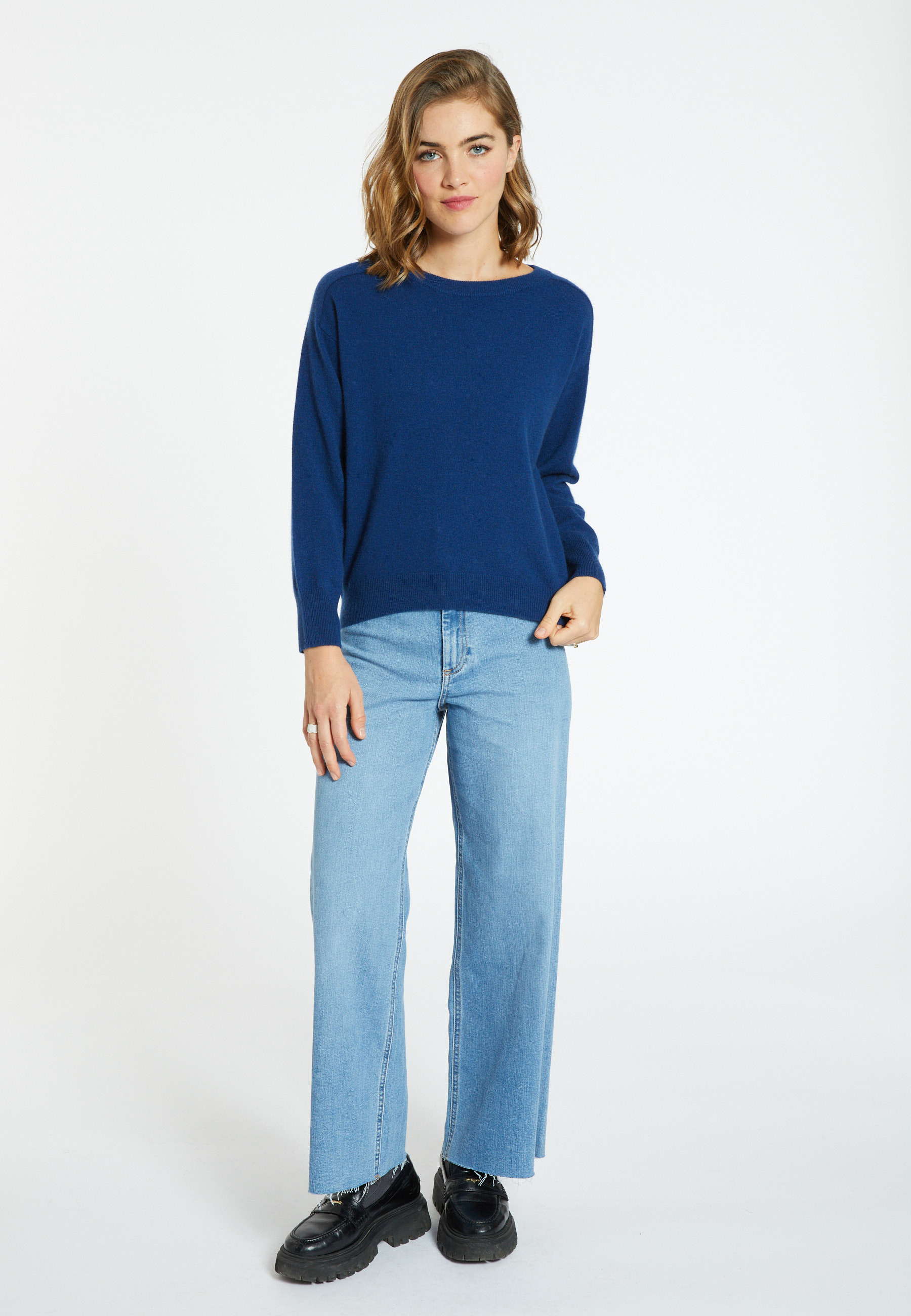 Pull col rond emmanchures marteau en cachemire - Bree 