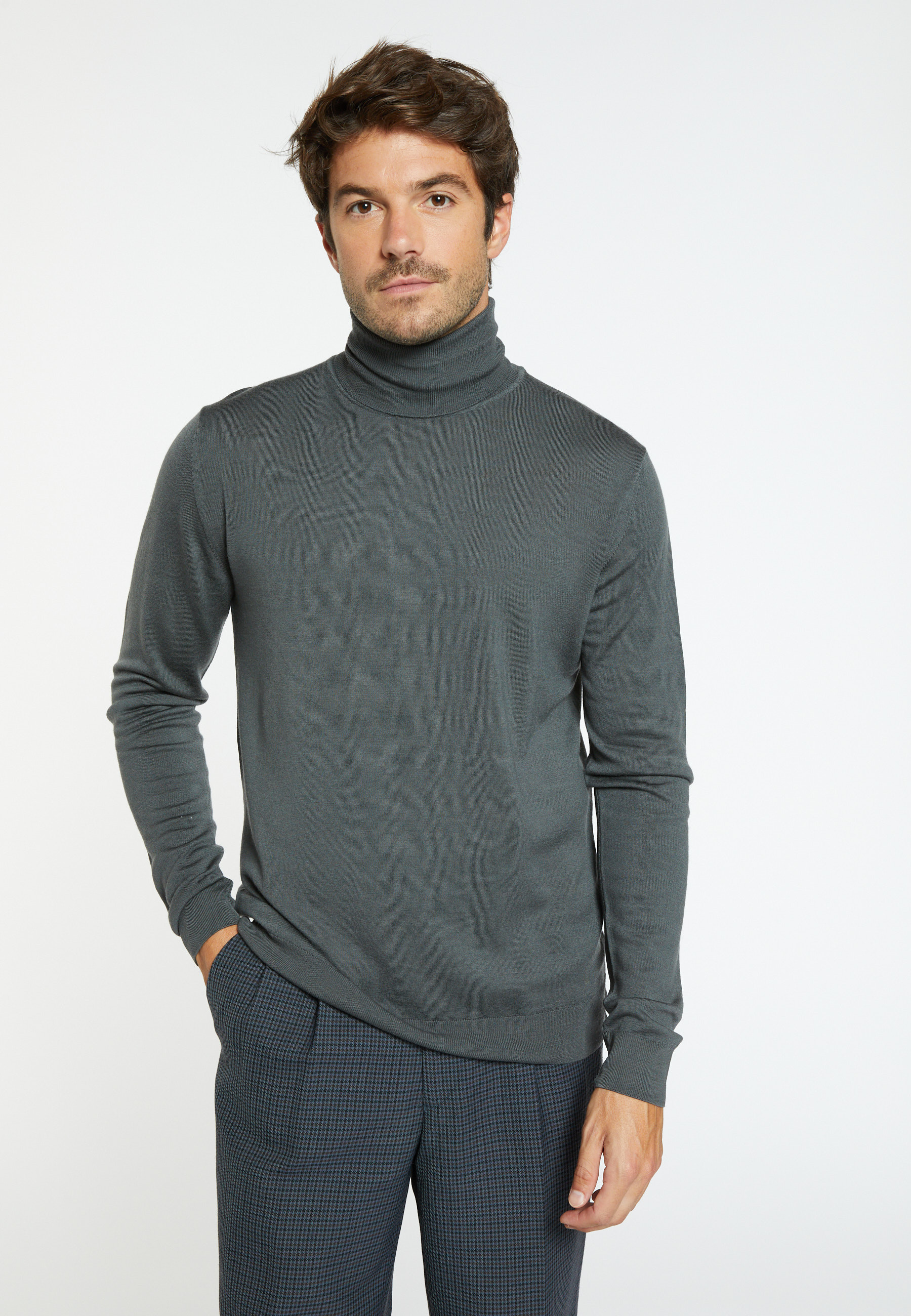 Pull col roulé en laine - Berry 7042 fregate - 48 Bleu roi