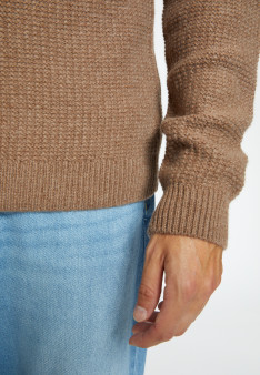 Pull col rond en cachemire 4 fils - Liverpool 7012 volute - 09 Gris moyen