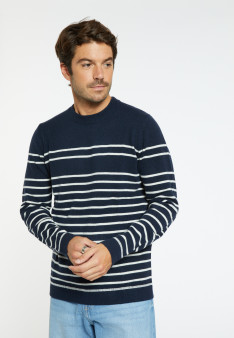 Round-neck striped cashmere sweater - Auguste
