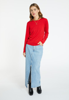 Pull col rond en laine mérinos - Berenice 6600 blanc - 02 Blanc