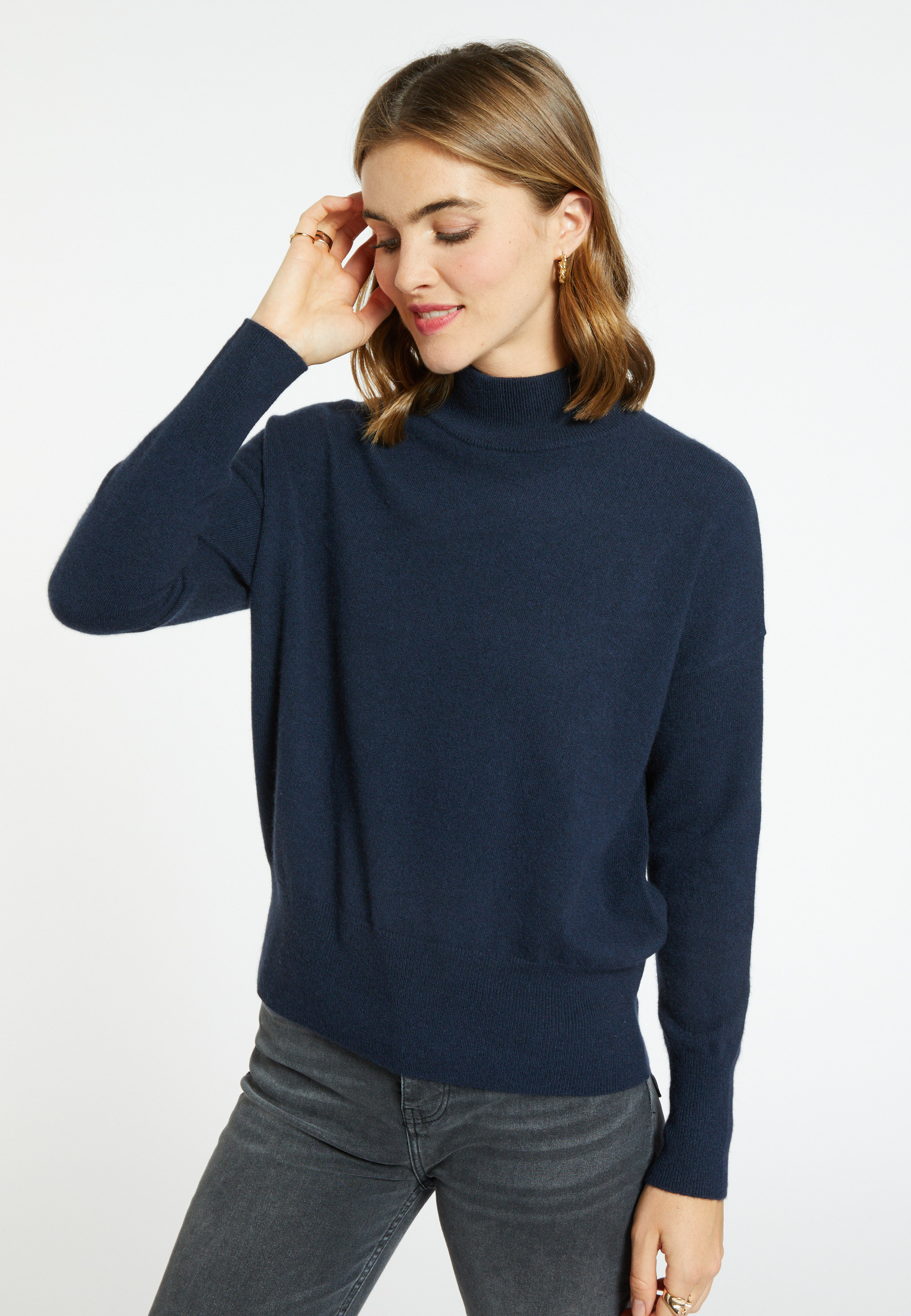 Pull col montant en cachemire - Bassa 7084 opale - 24 Rose clair