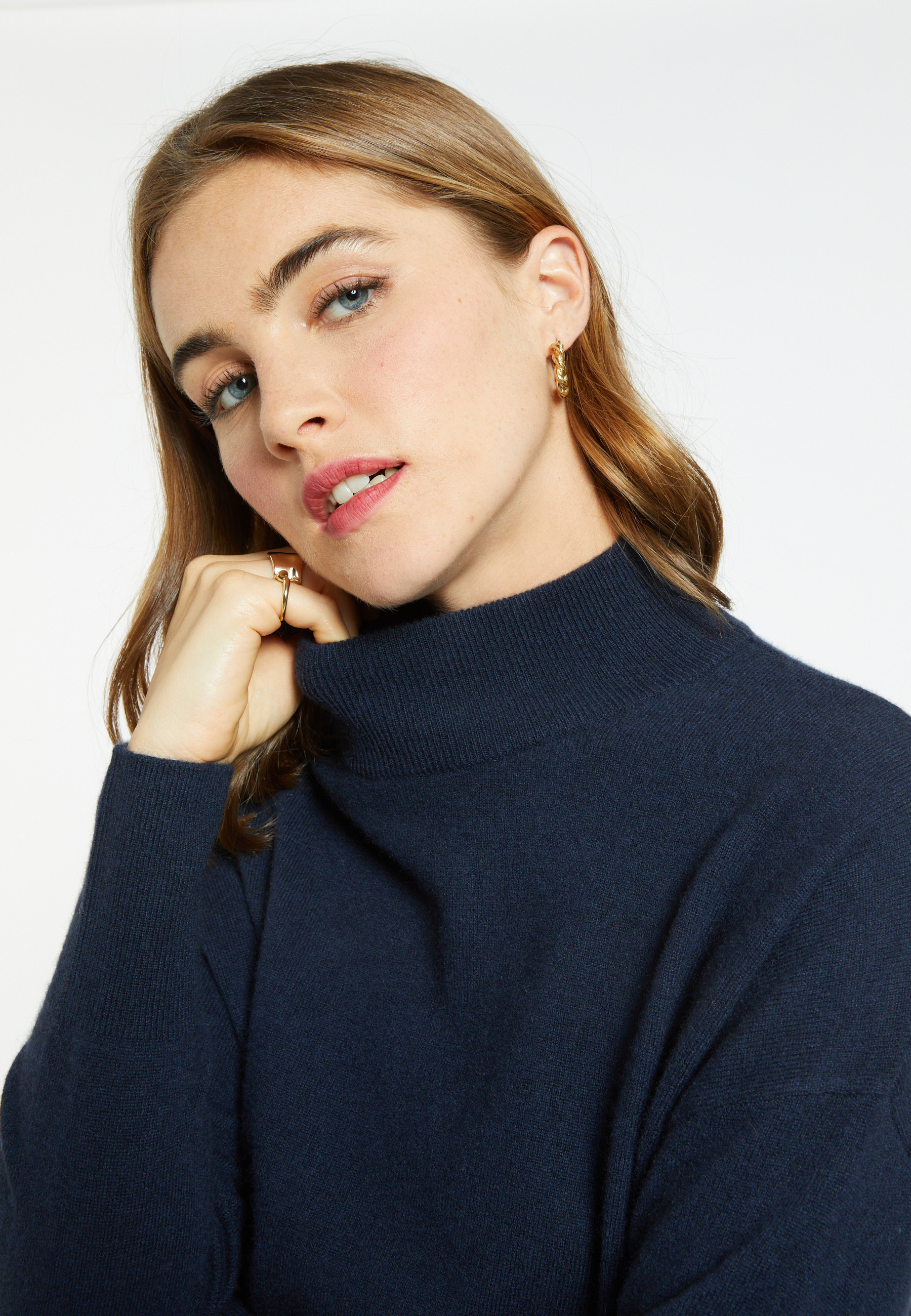 Pull col montant en cachemire - Bassa 7084 opale - 24 Rose clair