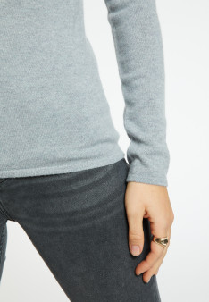 Pull col V en cachemire intemporel - Eniva 6385 nude - 85 nude