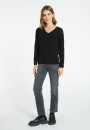 Pull col V en cachemire - Bijou 6642 emeraude - 21 Vert foncé