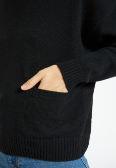 Loose-fitting cashmere and wool sweater with pockets - Davina