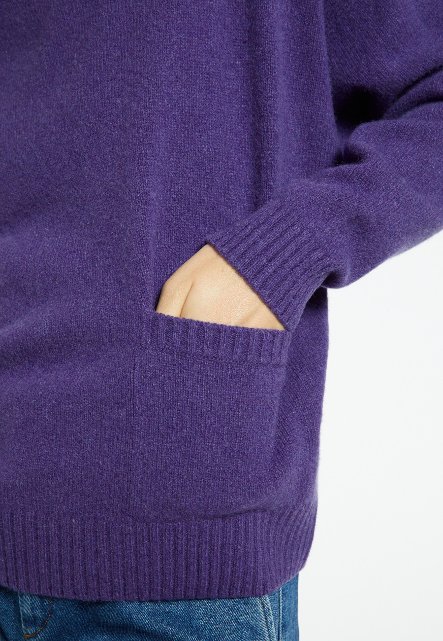 Loose-fitting cashmere and wool sweater with pockets - Davina