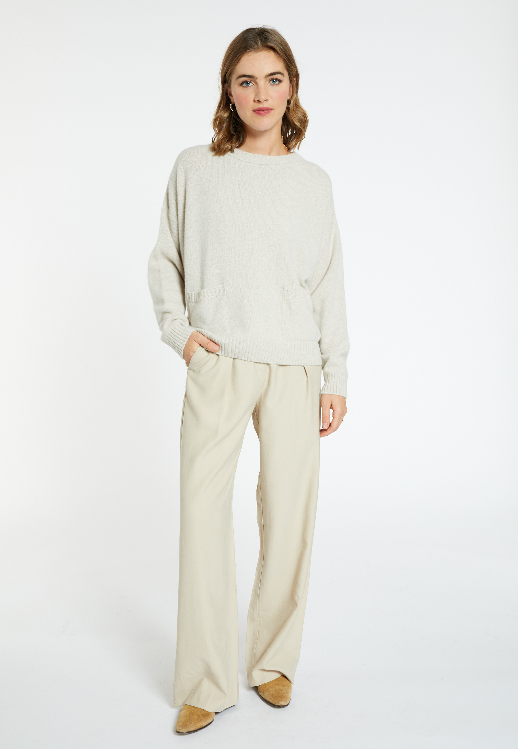 Pull ample à poches en cachemire et laine - Davina 8201