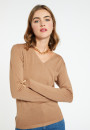 Pull col V en laine mérinos - Bahia 6681 rouge - 51 Bordeaux