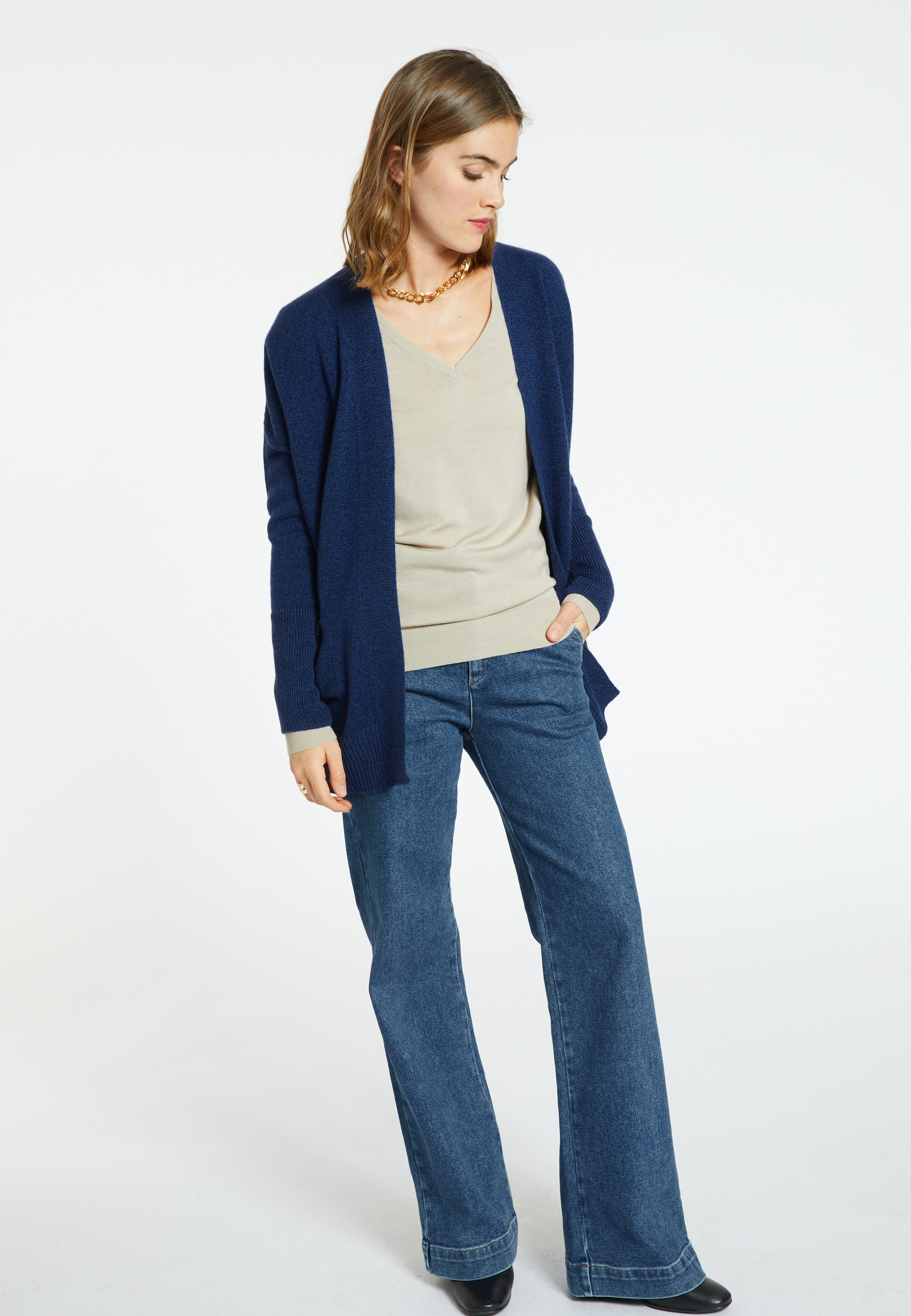 Long gilet laine et cachemire - Cabery 8241