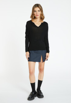 T-shirt col tunisien en bambou cachemire - Alicia 8210