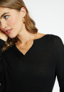 T-shirt col tunisien en bambou cachemire - Alicia 8210