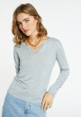 T-shirt col tunisien en bambou cachemire - Alicia 8211
