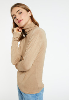 Bamboo cashmere turtleneck t-shirt - Aerio