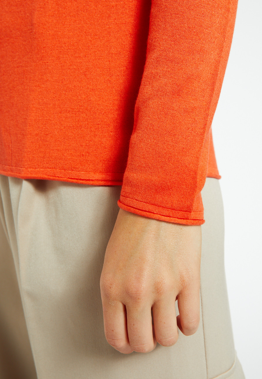 Camiseta de gola redonda em fibra de cashmere e bambu - Aelia