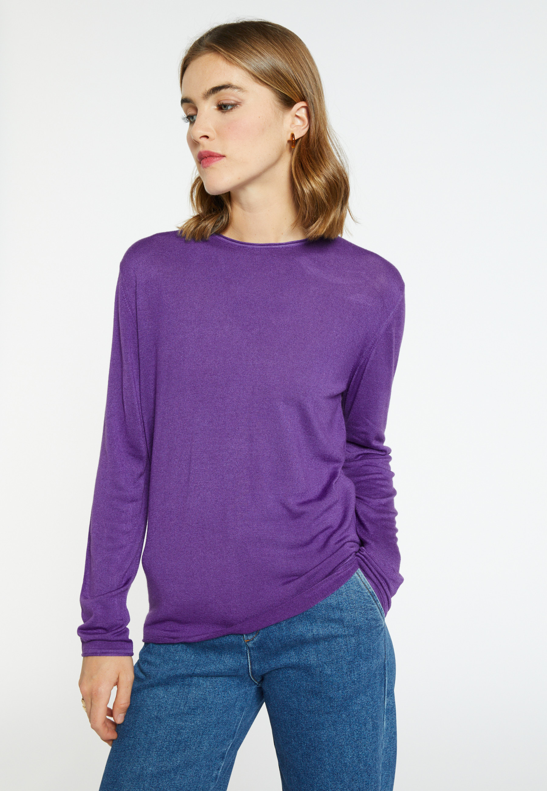 T-shirt col rond en bambou cachemire - Aelia 8290