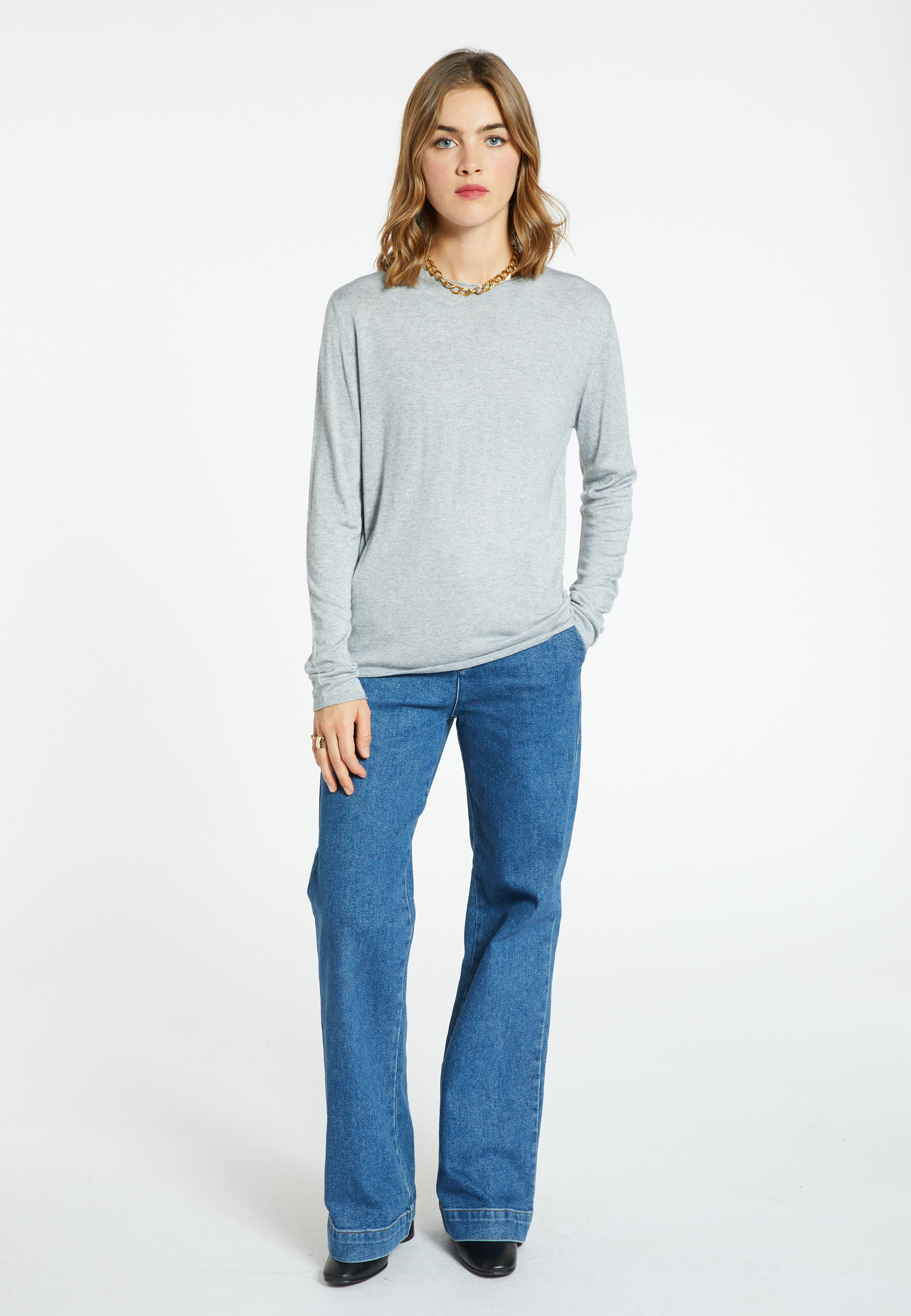 T-shirt col rond en bambou cachemire - Aelia 8211