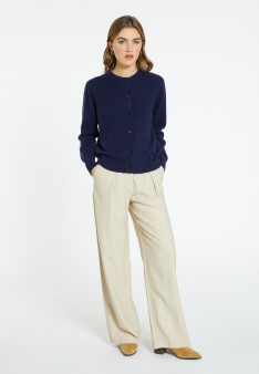 Cashmere round neck buttoned cardigan - Ari