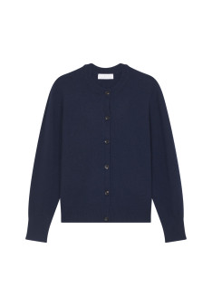 Cashmere round neck buttoned cardigan - Ari