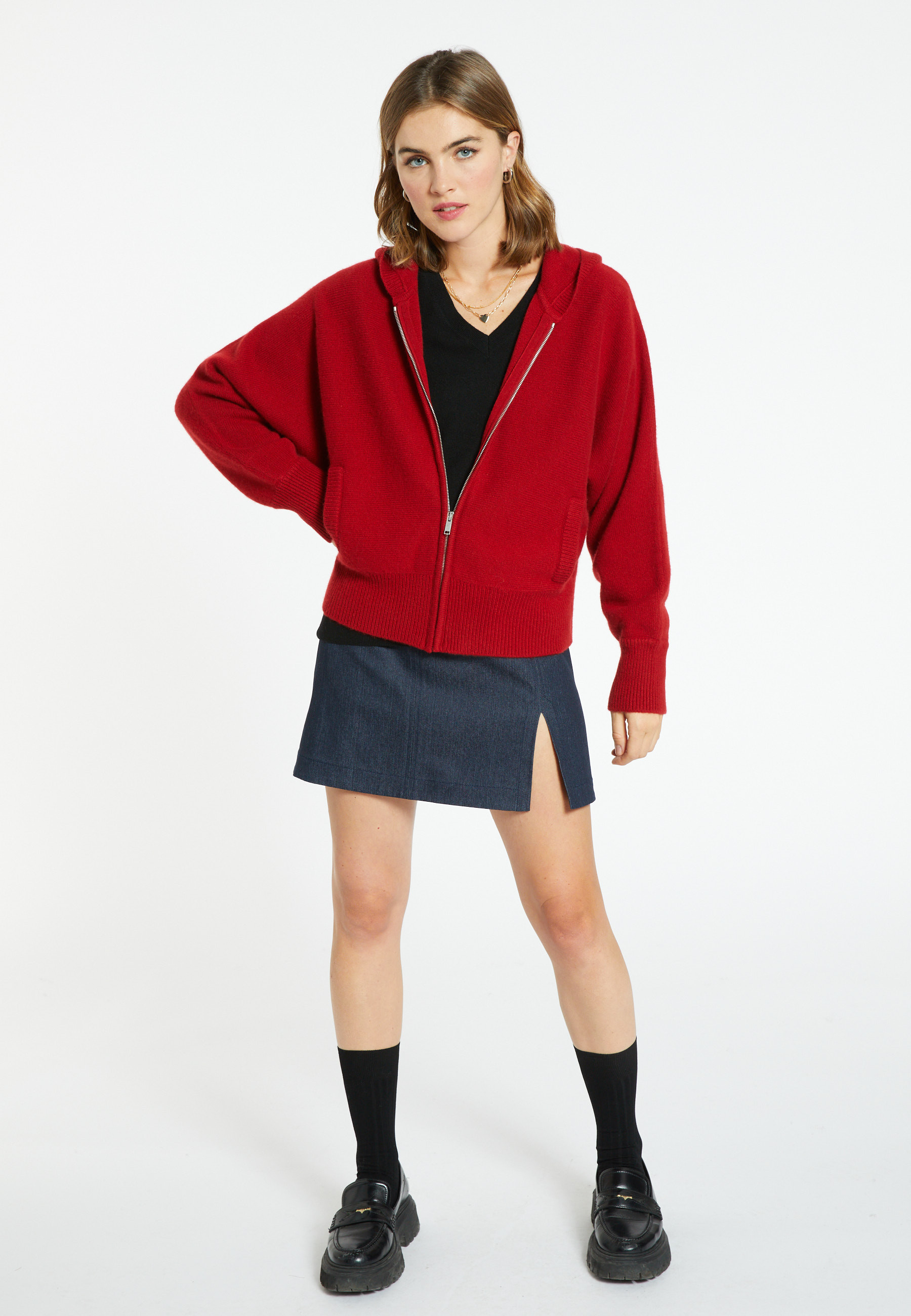 Zipped cashmere cardigan - Gabin
