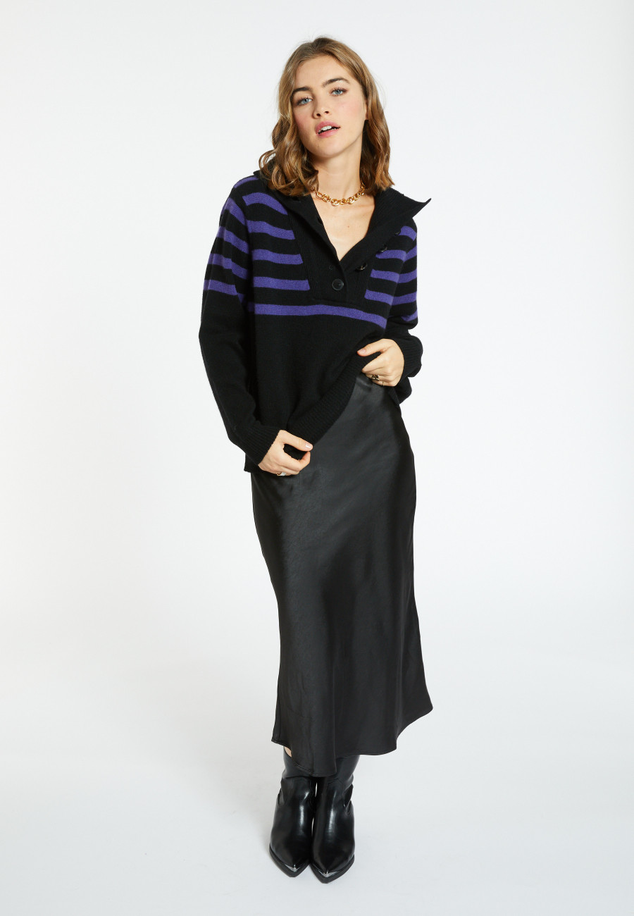 Blusa marinheira de cashmere e lã - Carmella