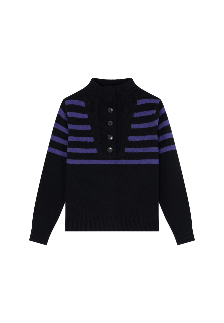 Blusa marinheira de cashmere e lã - Carmella