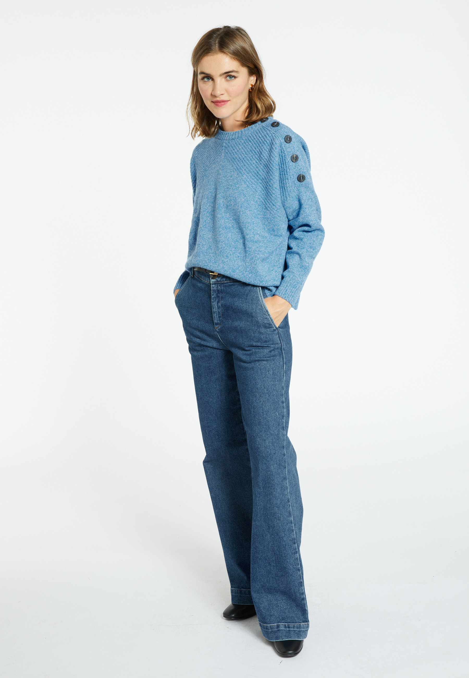 Wool and cashmere button-down sweater - Charlie