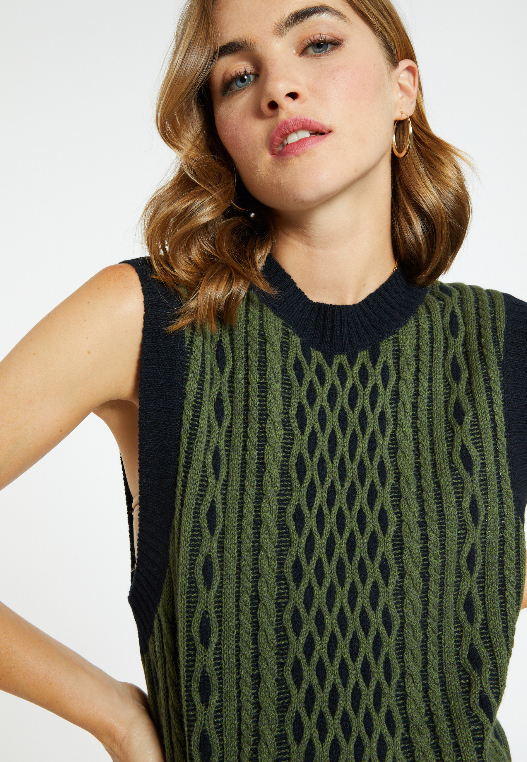 Pull sans manches en laine et cachemire - Clotilde 8302