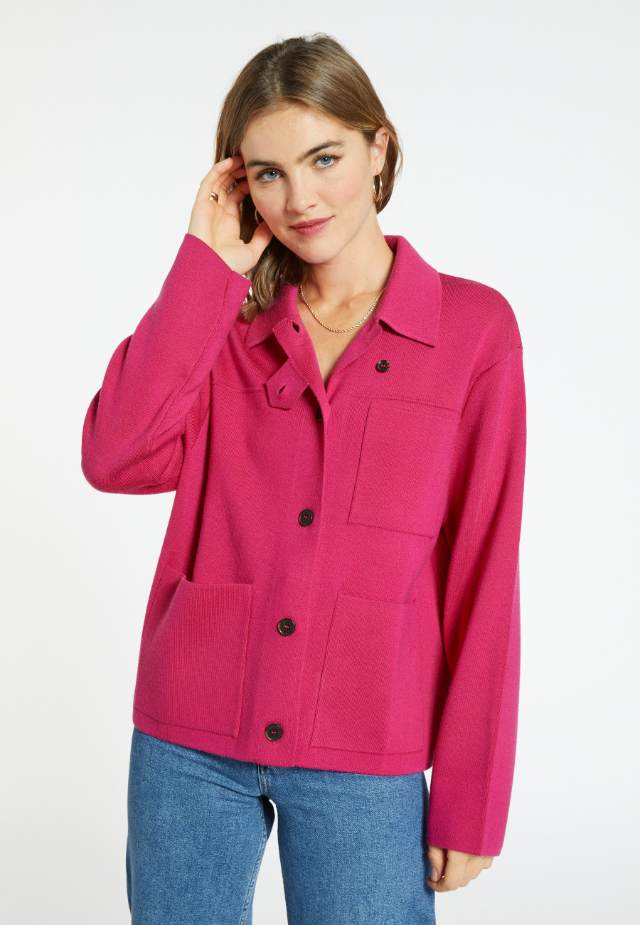 Merino wool jacket with buttons and pockets - Coline