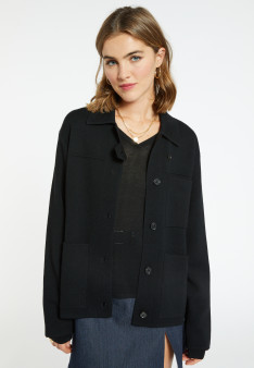 Merino wool jacket with buttons and pockets - Coline