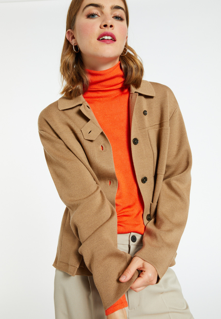 Merino wool jacket with buttons and pockets - Coline
