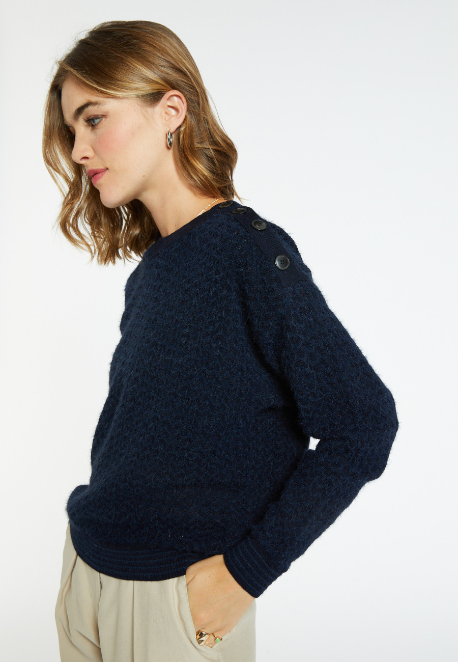 Suéter de lã com padrão chevron - Coralise