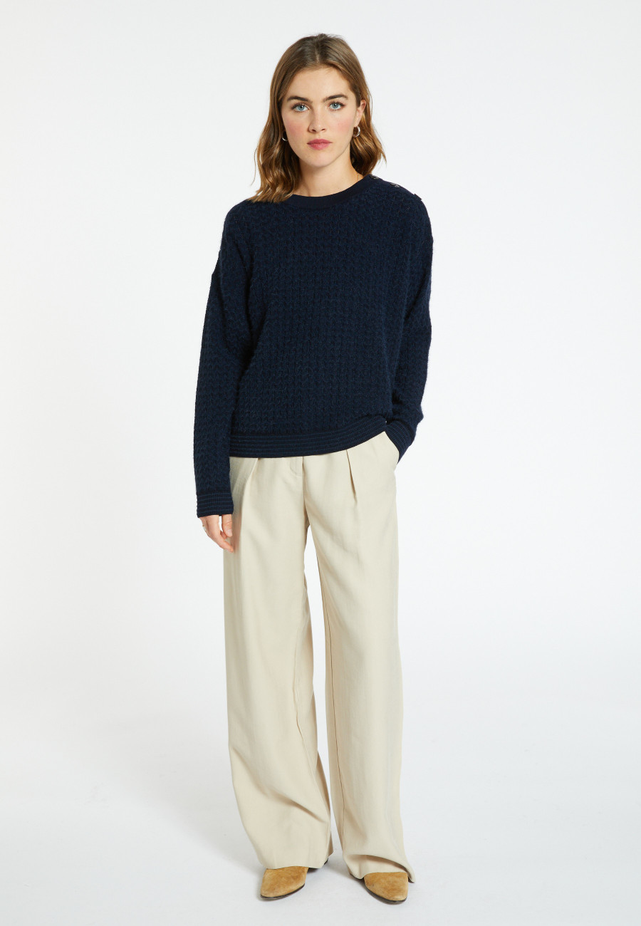 Suéter de lã com padrão chevron - Coralise