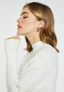 Loose-fitting high-neck wool blend sweater - Caly