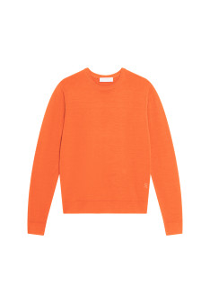 Crew neck sweater with logo in merino wool - Eddie
